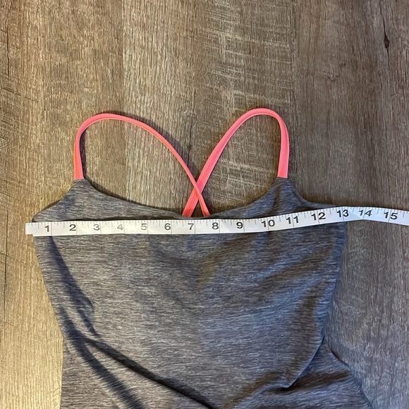 LULULEMON Dancing Warrior Tank Heathered Slate Gray and Grapefruit size 4 - Picture 13 of 15